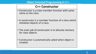 Lecture 5 - Constructor and Destructor Explained | PPTX