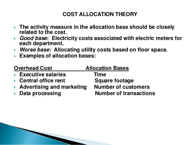 cost allocation base formula