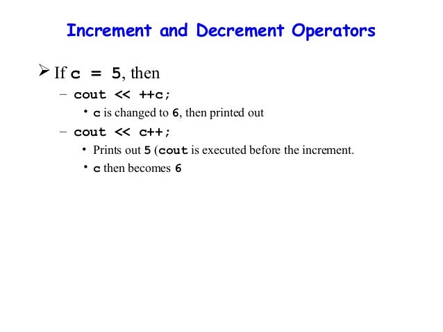 Lecture#5 Operators in C++