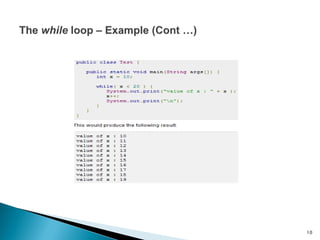 Lecture 5 - Interaction with for each and while loops | PPT
