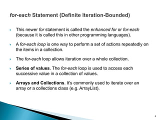 Lecture 5 - Interaction with for each and while loops | PPT