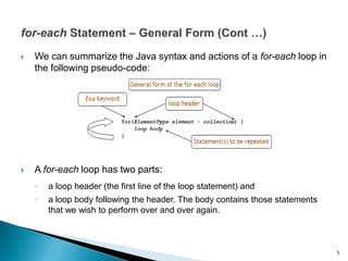 Lecture 5 - Interaction with for each and while loops | PPT