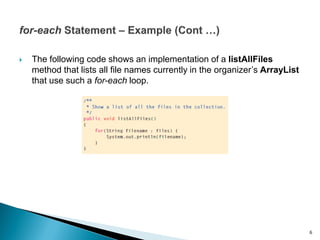 Lecture 5 - Interaction with for each and while loops | PPT | Free Download