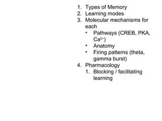 Lecture 5   learning & memory