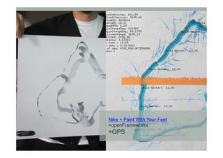Nike + Paint With Your Feet
+openFrameworks
+GPS
 