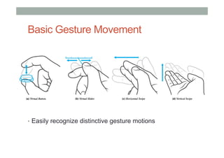 Basic Gesture Movement
•  Easily recognize distinctive gesture motions
 
