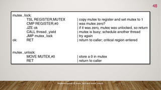 48
Implementation of mutex_lock and mutex_unlock.
 