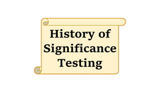 History of
Significance
Testing
 
