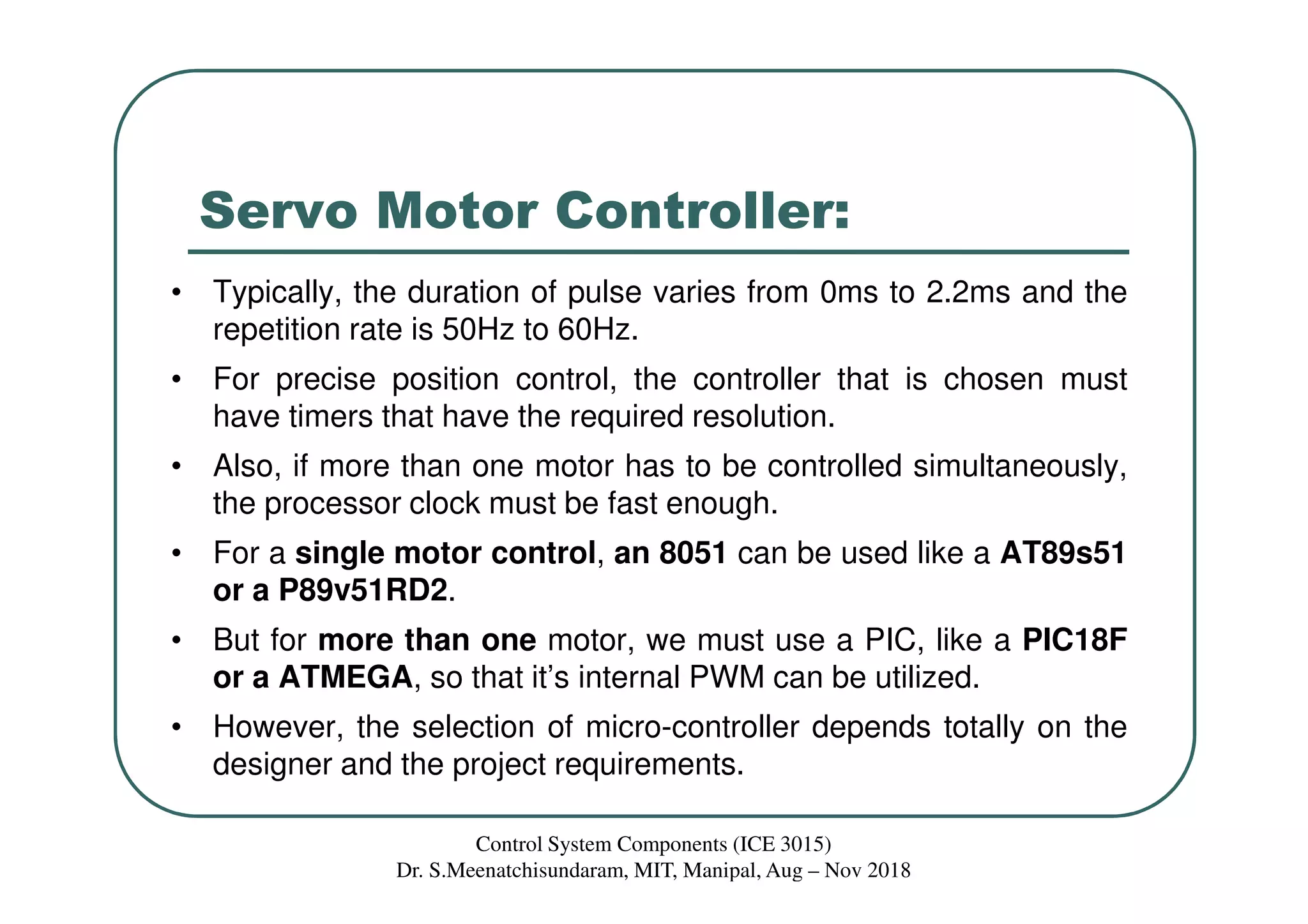 Lecture 5 Servomotor driver, control & Model | PDF