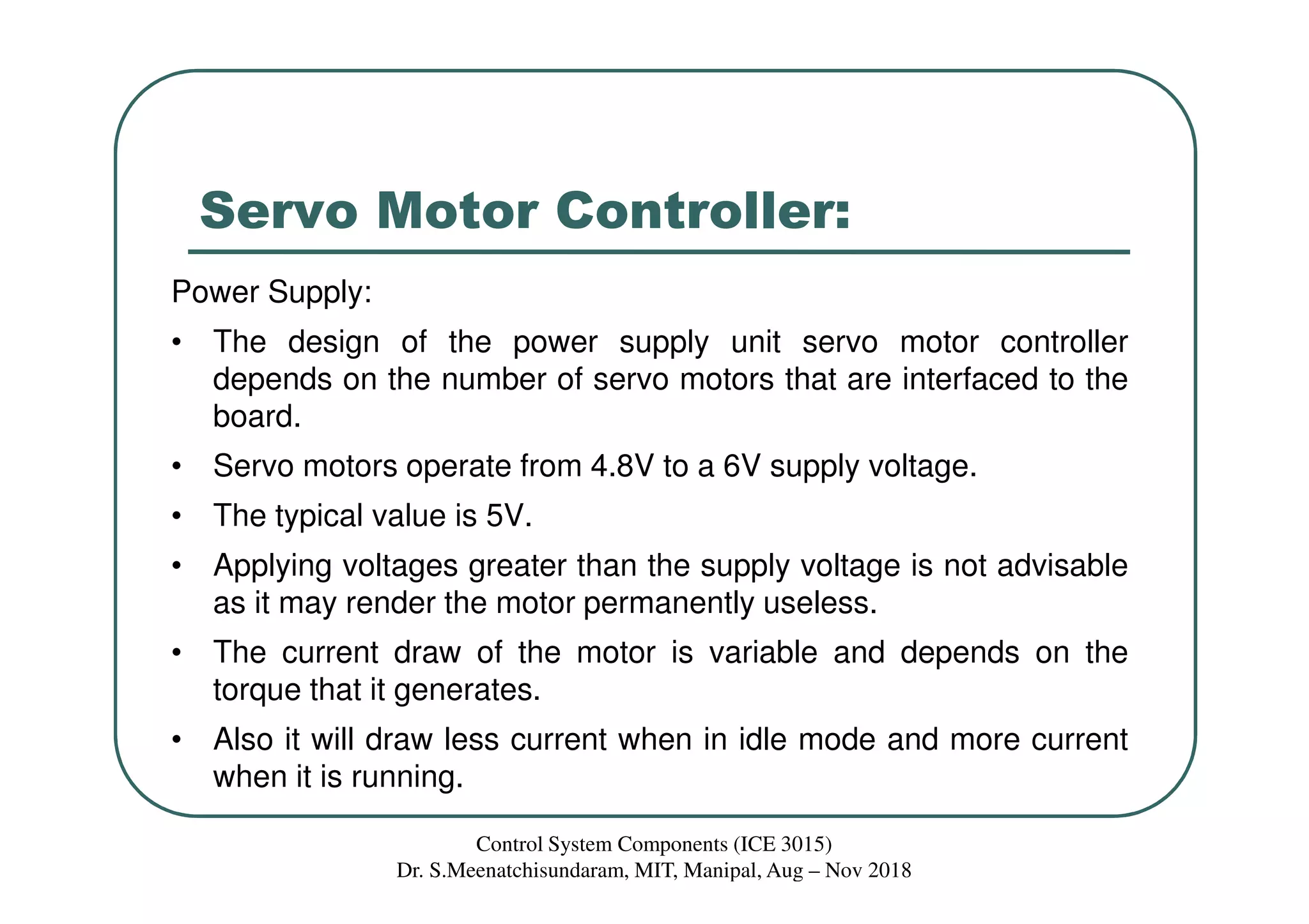 Lecture 5 Servomotor driver, control & Model | PDF