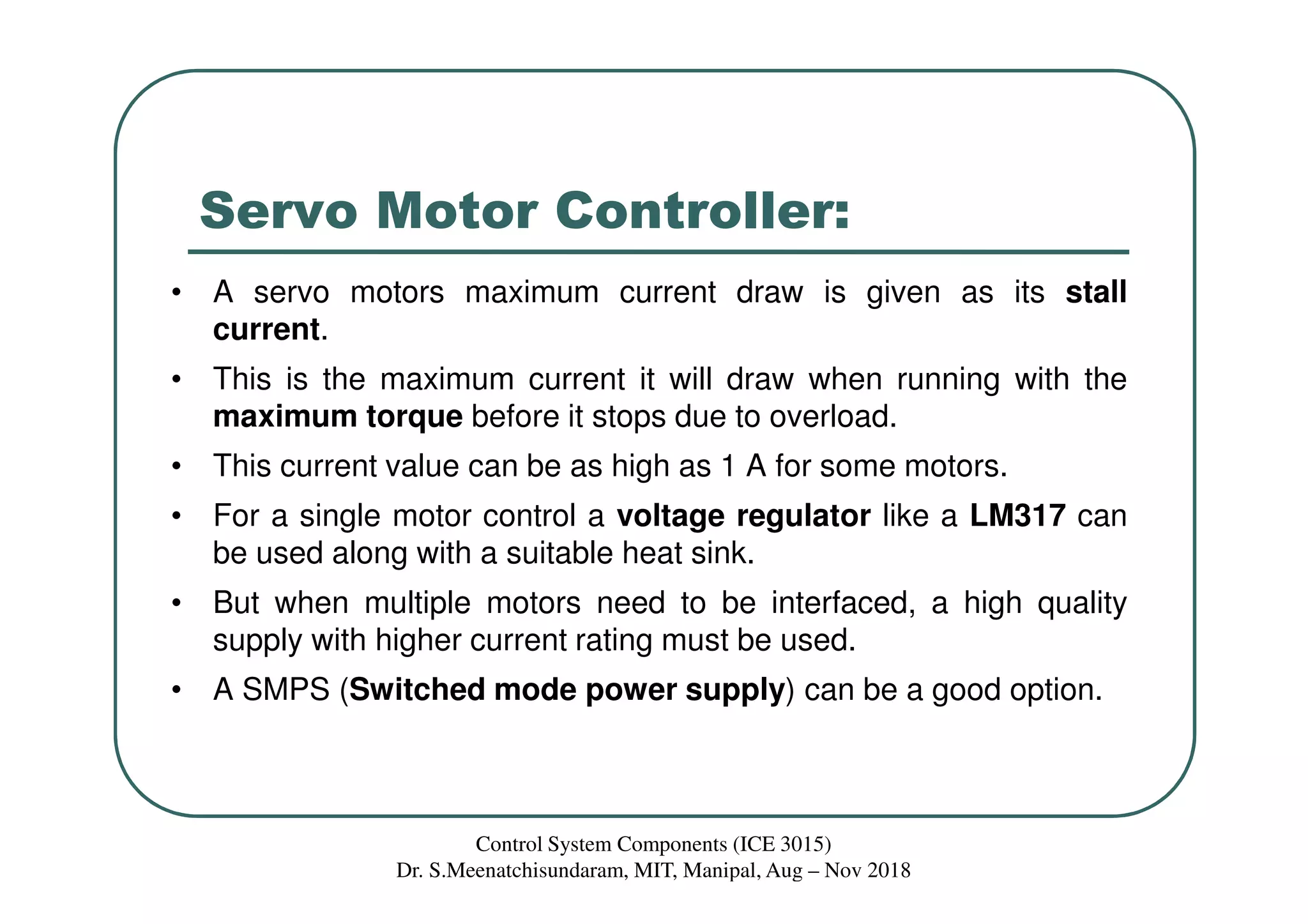 Lecture 5 Servomotor driver, control & Model | PDF