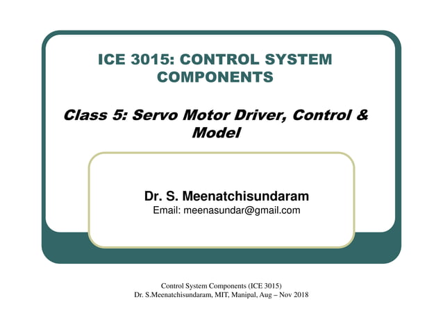 Lecture 5 Servomotor driver, control & Model | PPT