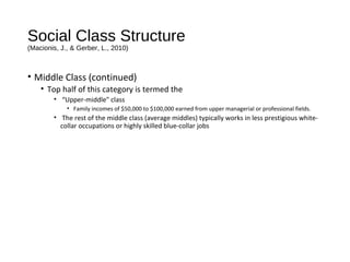 Stratification Middle Class Lecture 5 social stratification | PPT