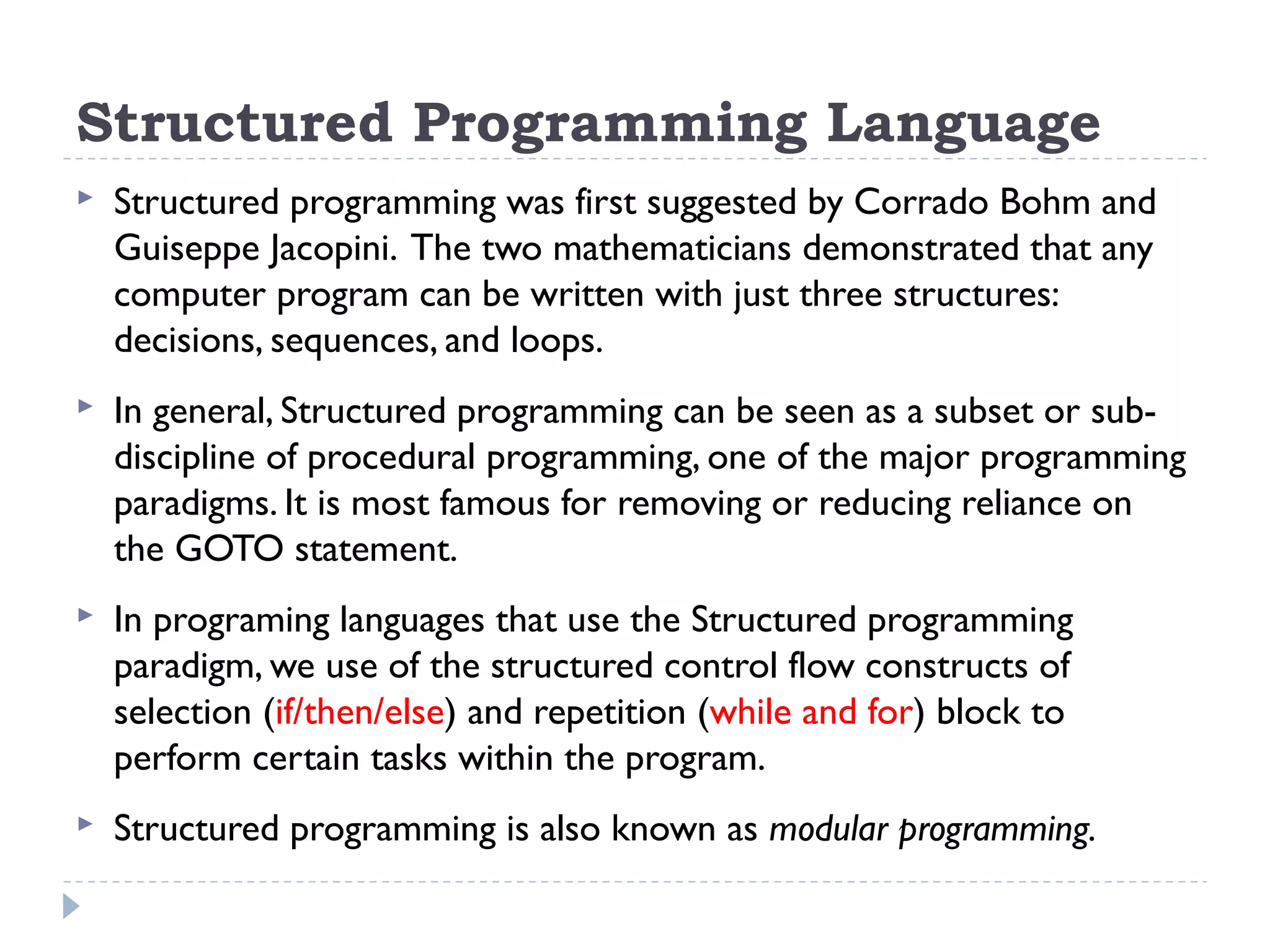 Lecture 5 - Structured Programming Language | PPT