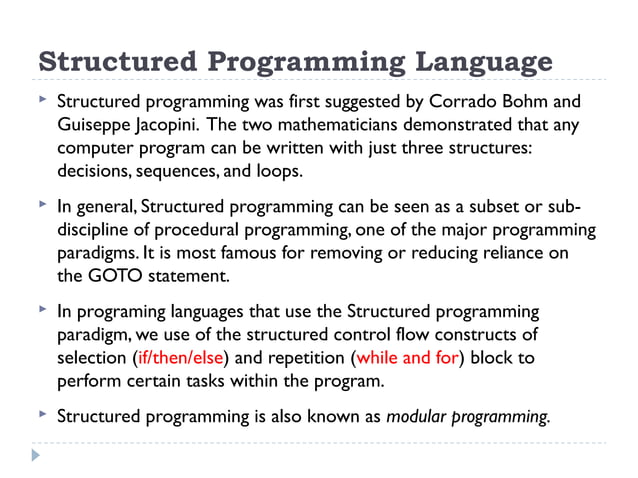 Lecture 5 - Structured Programming Language | PPT
