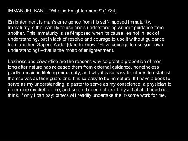 What is enlightenment essay by immanuel kant