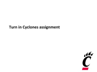 Turn in Cyclones assignment
 