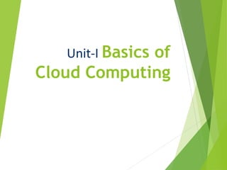Unit-I Basics of
Cloud Computing
 