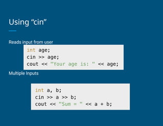Comprehensive Introduction to C++ Programming Fundamentals: Input ...
