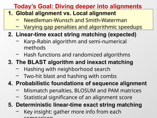 Advanced Sequence Alignment and String Matching Algorithms in ...