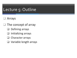 Lecture 5Arrays on c++ for Beginner.pptx | Programming Languages ...