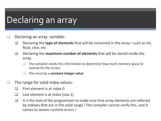 Lecture 5Arrays on c++ for Beginner.pptx | Programming Languages ...