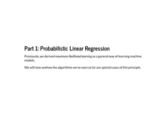 Probabilistic and Bayesian Perspectives on Machine Learning Algorithms ...
