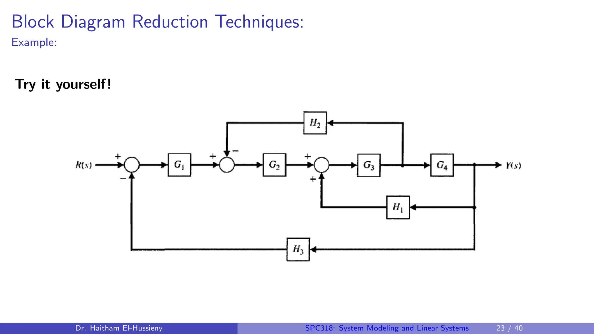 block diagram reduction of control system | PDF