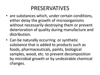 Lecture 5 chemical preservation of food | PDF