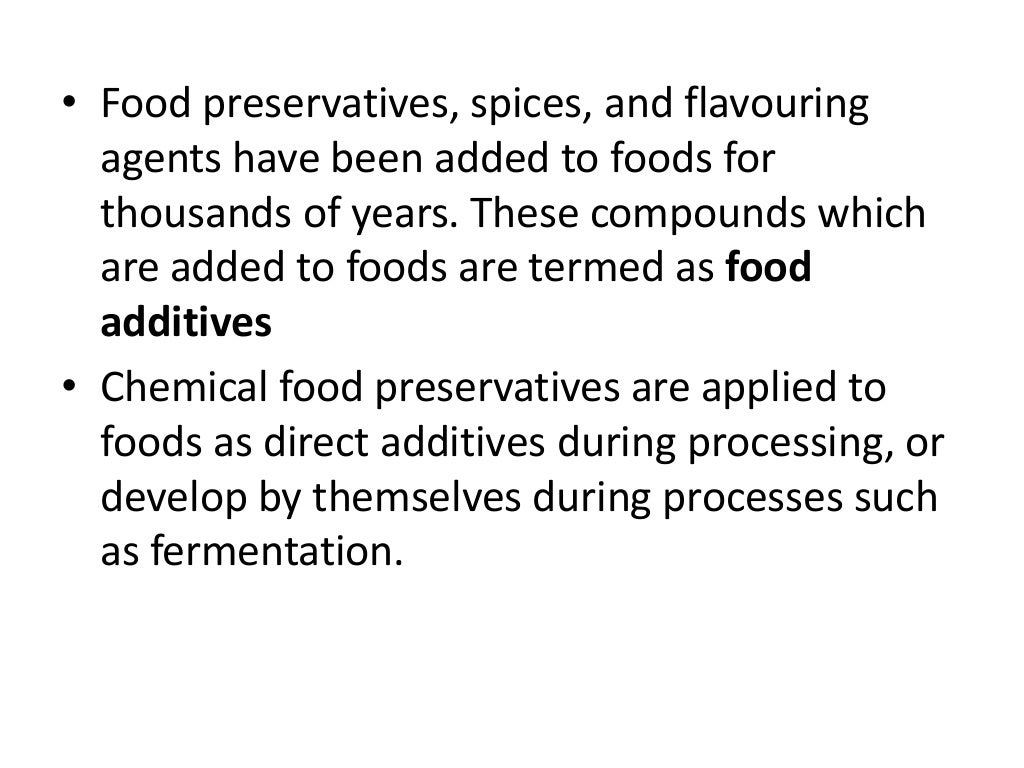 Lecture 5 chemical preservation of food