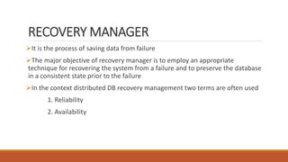 Lecture 5 DDBS.pdf data recovery and security | PDF