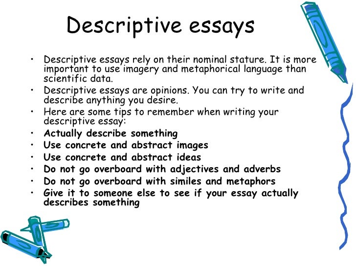 How to write descriptive essay example