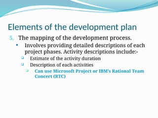 Development Project Description Comprehensive Development and Quality Planning for Software Projects | PPTX