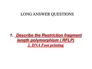 Lecture 5 dna finger, foot printing rflp | PPT