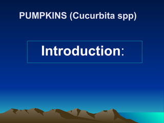 PUMPKINS (Cucurbita spp)
Introduction:
 