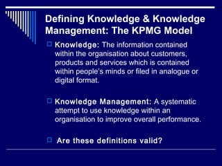 Introduction to Knowledge Management | PPT