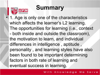 learner variables in language learning | PPT