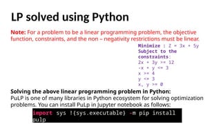 Scientific Computing and linear programming | PPTX