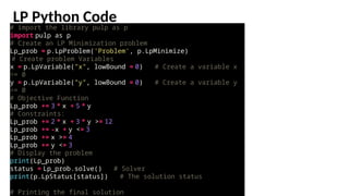 Scientific Computing and linear programming | PPTX