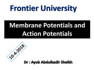 Membrane Potentials and
Action Potentials
 