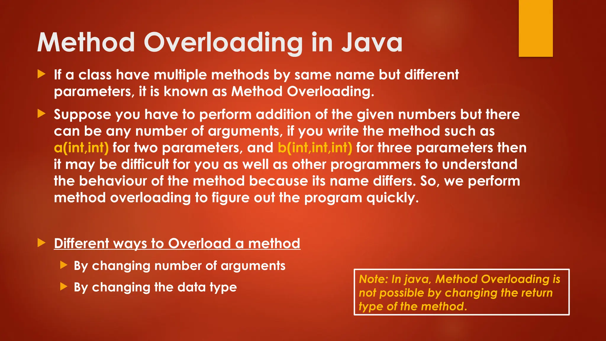 Lecture_5_Method_overloading_Final.pptx in Java | PPT