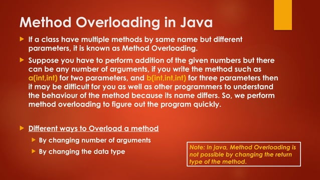 Lecture_5_Method_overloading_Final.pptx in Java | PPT