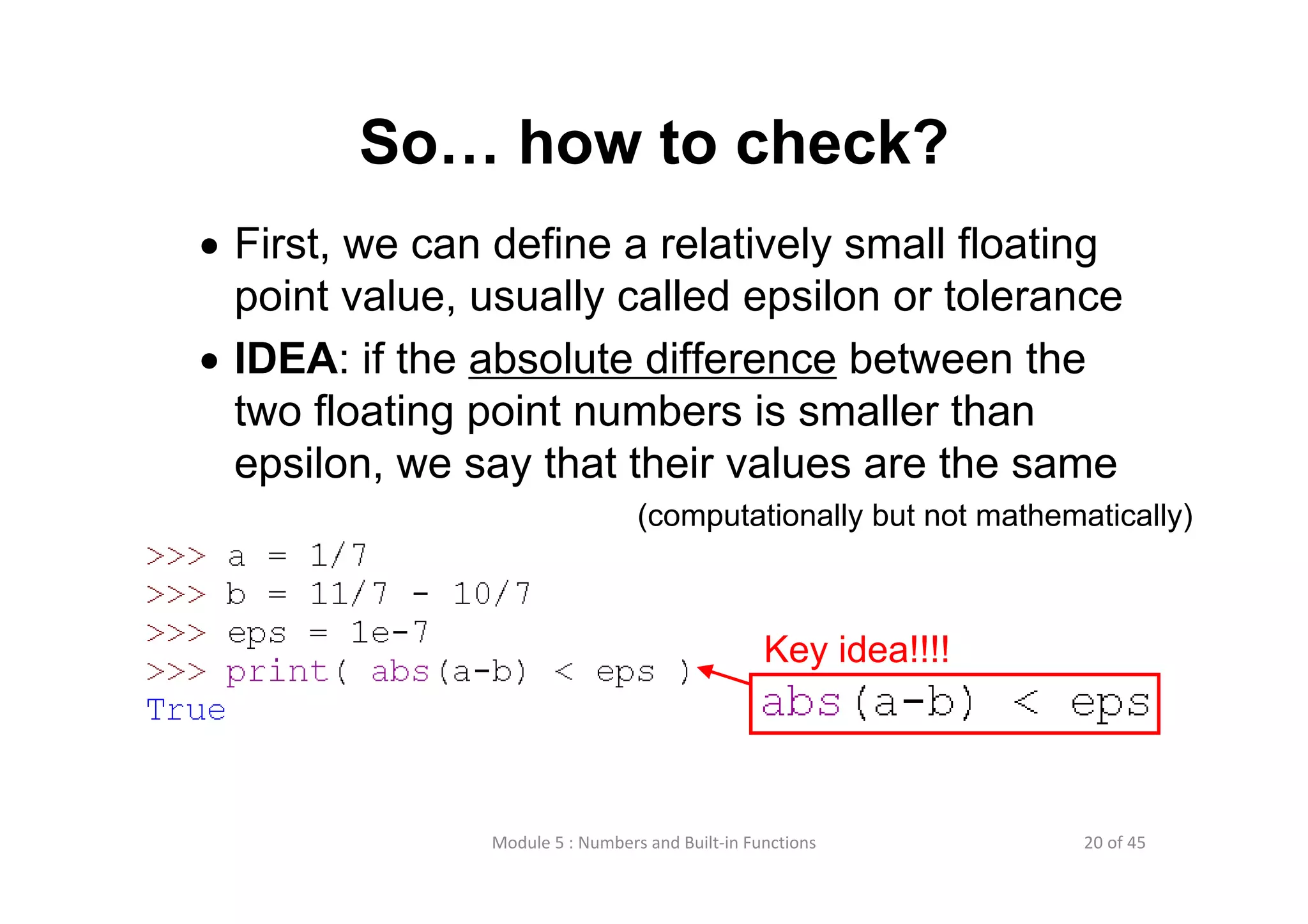 Lecture 5 numbers and built in functions | PPT