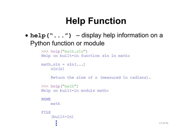 Lecture 5 numbers and built in functions | PPT
