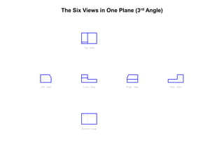 The Six Views in One Plane (3rd Angle)
 