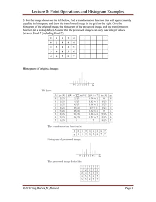 Lecture 5 point operations and histogram examples | PDF