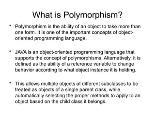 Polymorphism Concepts in Java Programming | PPTX