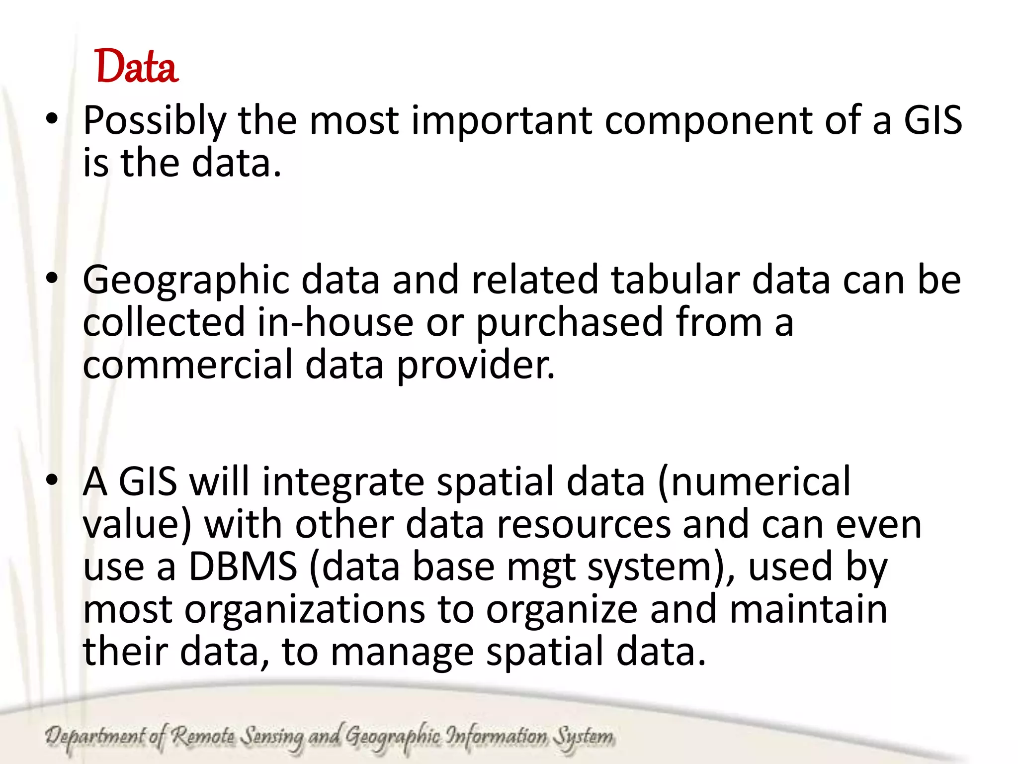 GEOGRAPHICAL INFORMATION SYSTEM (GIS) | PPTX