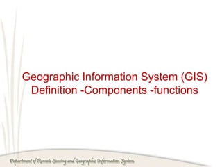 GEOGRAPHICAL INFORMATION SYSTEM (GIS) | PPTX