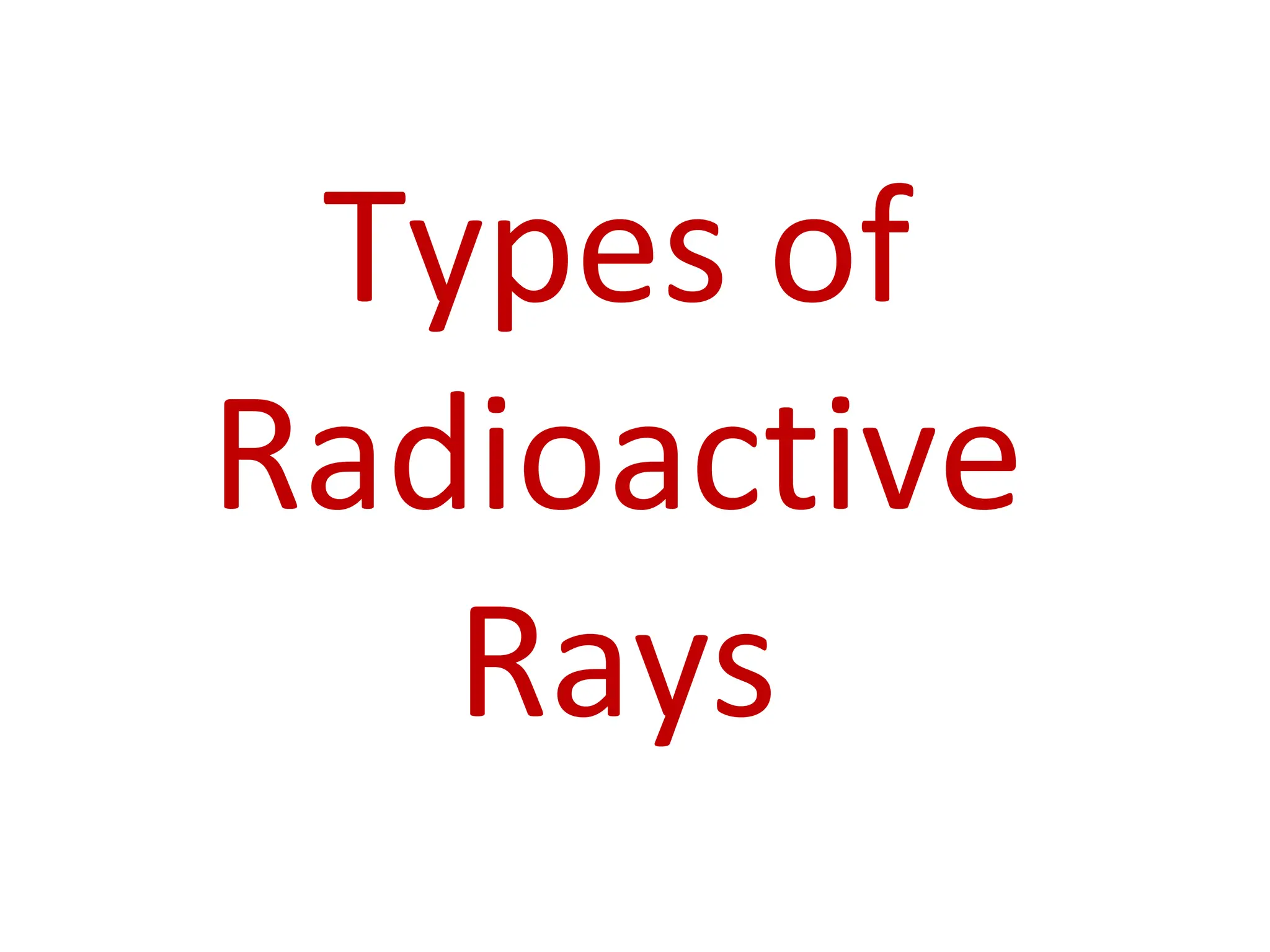 Types of
Radioactive
Rays
 